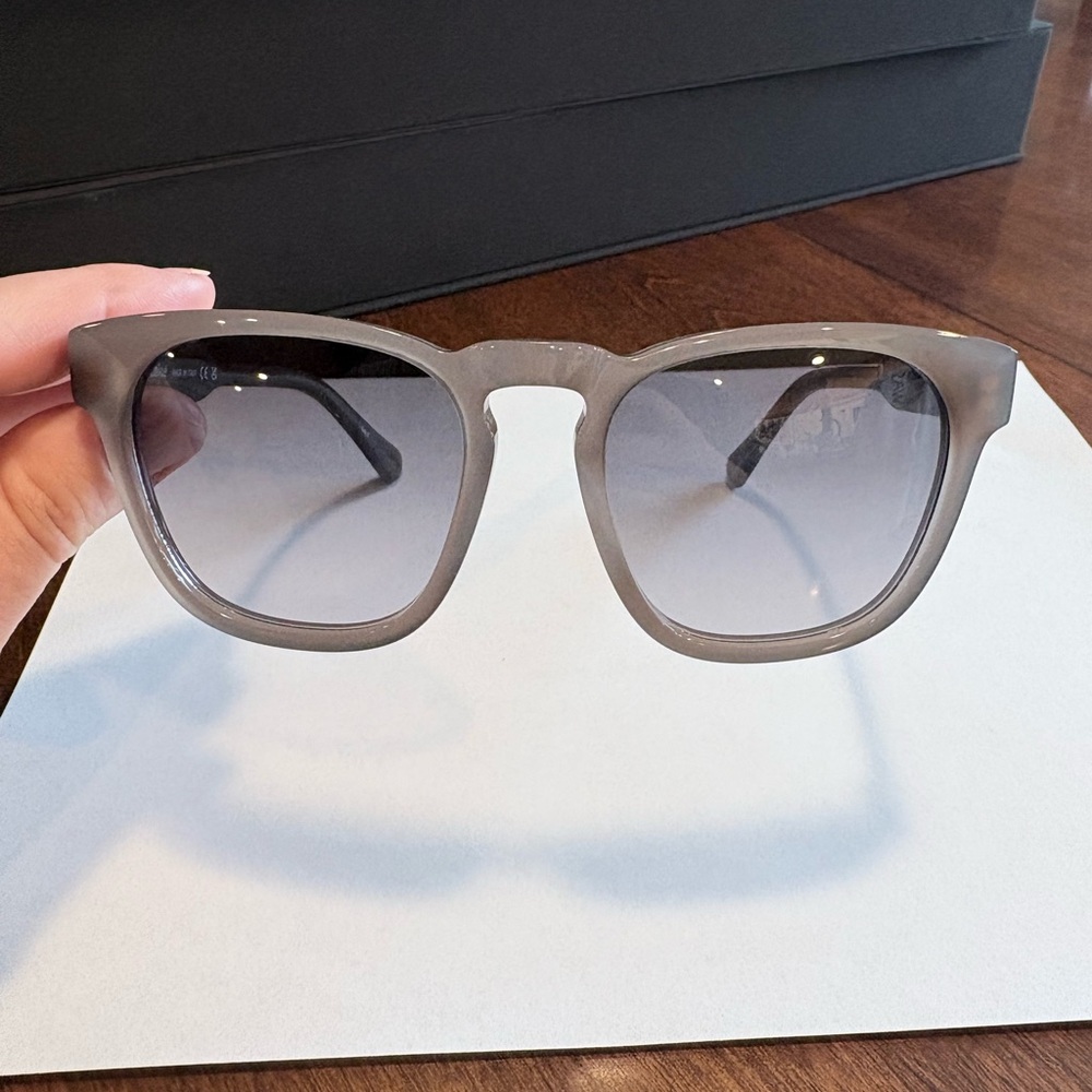 Chloe Brown Grey Rectangular Sunglasses - image 2